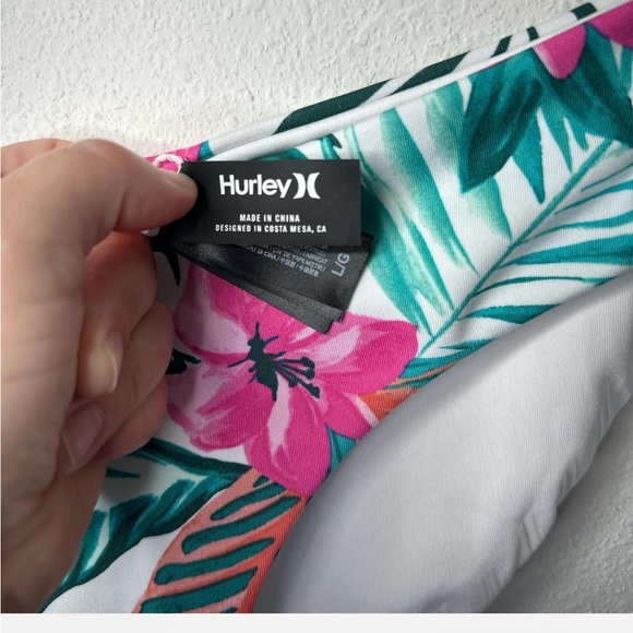 Hurley Pink and Green Floral Bikini Bottom - Picture 6 of 7
